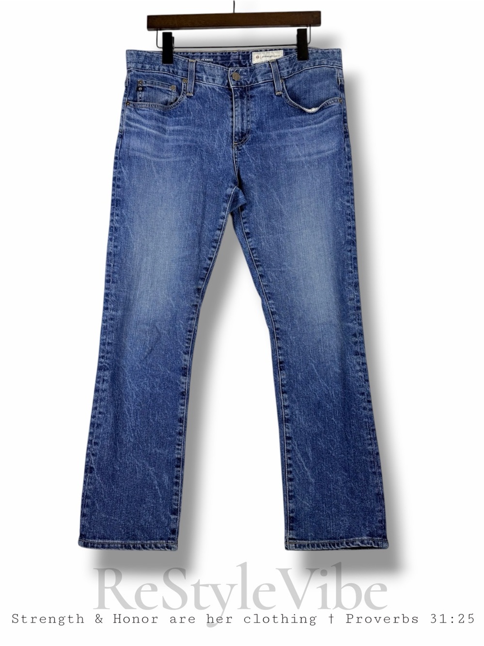 AG ADRIANO GOLDSCHMIED Women’s Size 30R Denim Jeans Nolan Relaxed Slim Ankle Fit